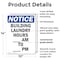 Signmission Building Laundry Hours _ Am, 10 in W x Rectangle, Plastic OS-2PACK-NS-P-1014-V-10389 - alternate 4